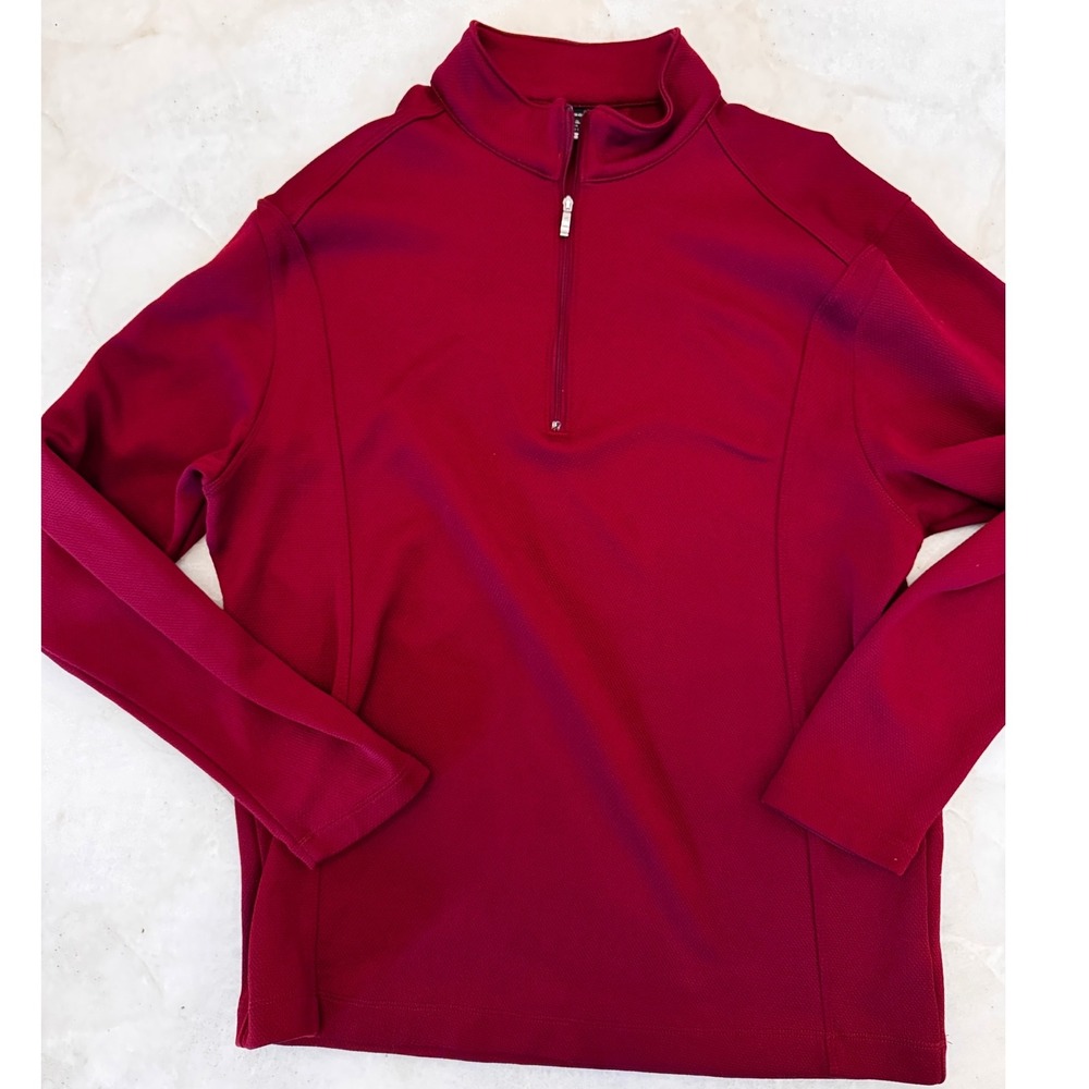Nike Golf Mens Red Quarter Zip Pullover Apex Logo 400099-677 Large
